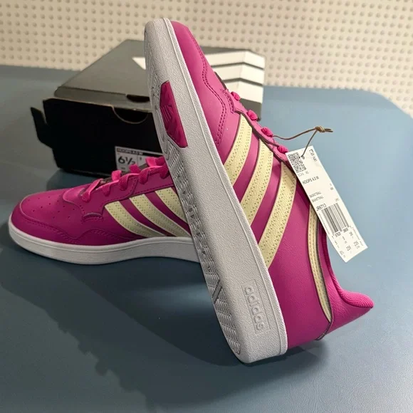 Adidas Fuchsia and White Sneakers size 6.5 woman’s - Picture 2 of 4